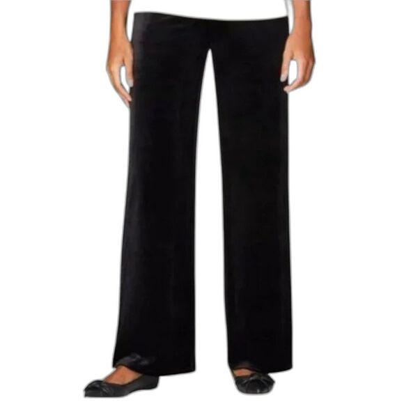 J Jill Wearever Black Velvet Wide Leg Pull-on Pants Women Size XL Elastic Waist - Picture 1 of 7